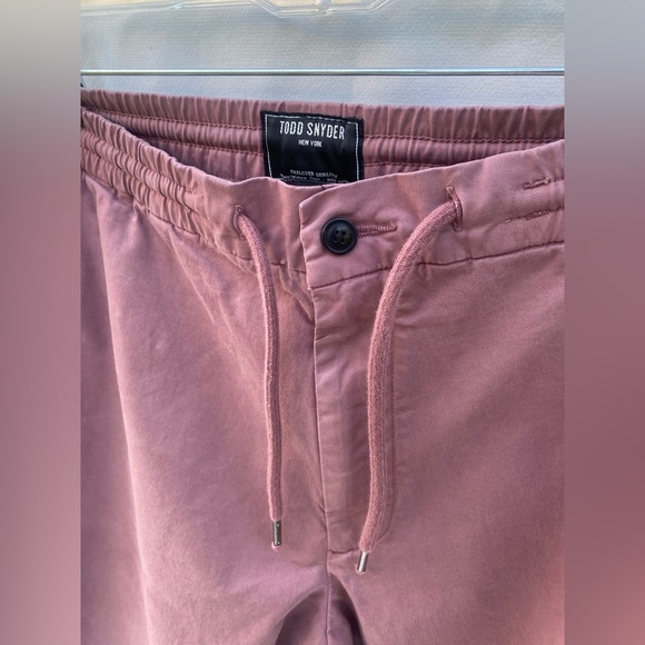 Todd Snyder Size Large Drawstring Chino Trousers in a Dusty Rose - Picture 7 of 13